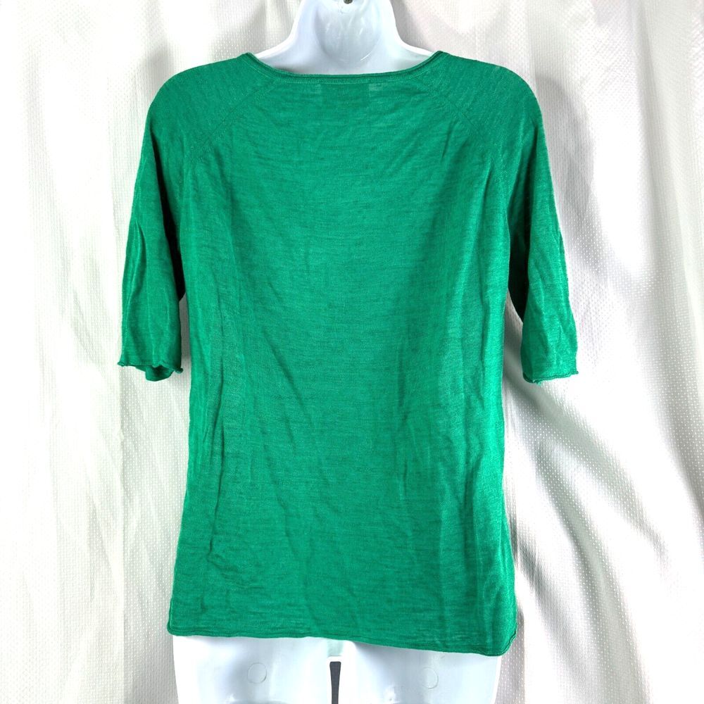 Poles Maison Montacut Womens Cute Green Soft Linen Blend Shirt Top Sz S Small - Picture 2 of 3